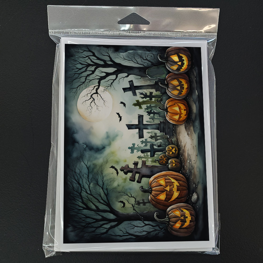 Graveyard Spooky Halloween Greeting Cards Pack of 8-2