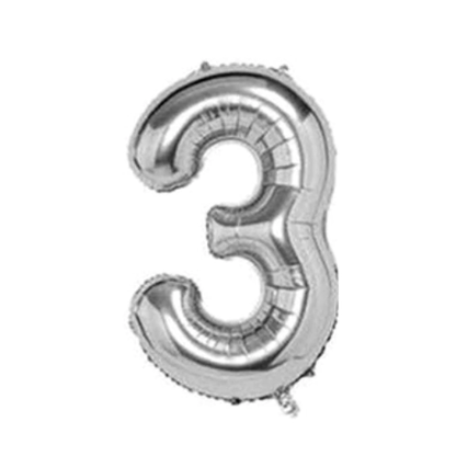 Silver Number Balloon Foil Balloon F07M1-79-3-0