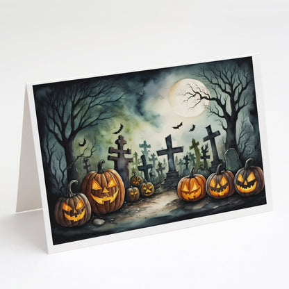 Graveyard Spooky Halloween Greeting Cards Pack of 8-0