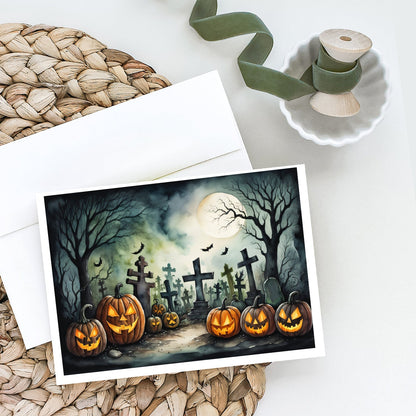 Graveyard Spooky Halloween Greeting Cards Pack of 8-1