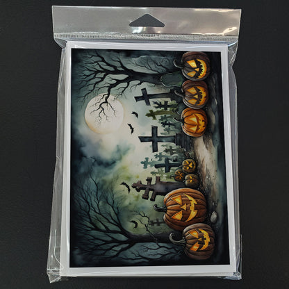 Graveyard Spooky Halloween Greeting Cards Pack of 8-2