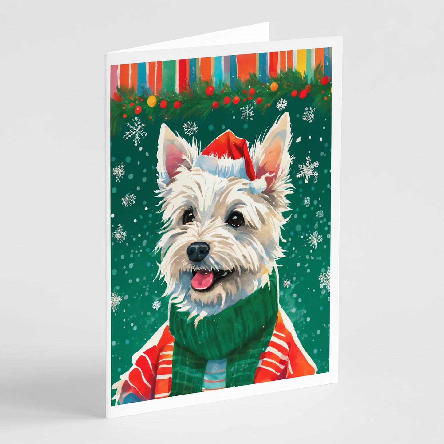 Westie Christmas Greeting Cards Pack of 8-0