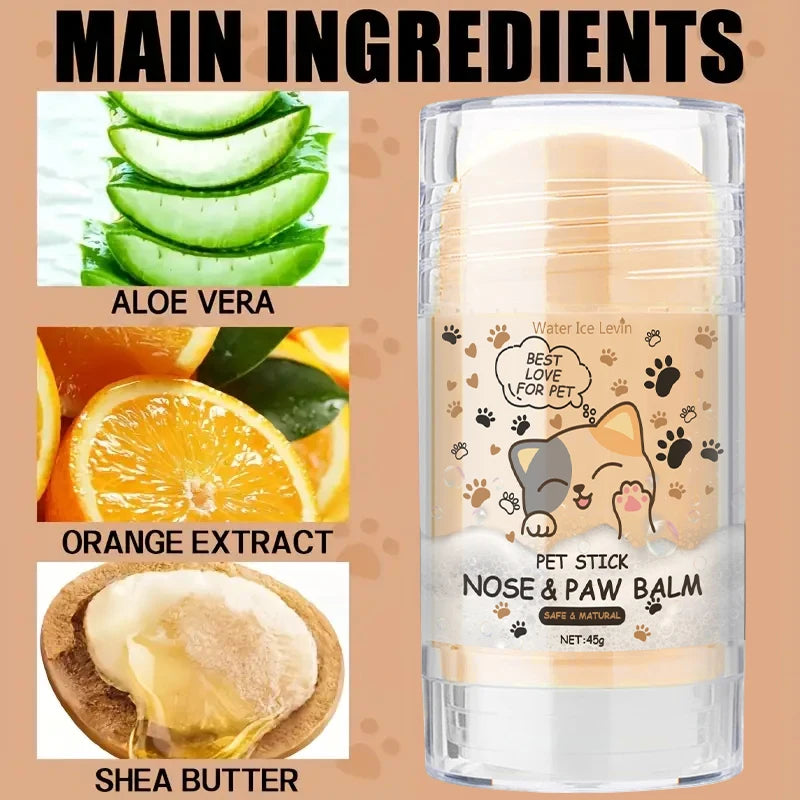 45g Dog Nose and Paw Balm Dog Paw Cream Cats Dogs Paw Protector Cream Pet Feet Moisturizer Pet Crack Feet Repair Pet Accessories