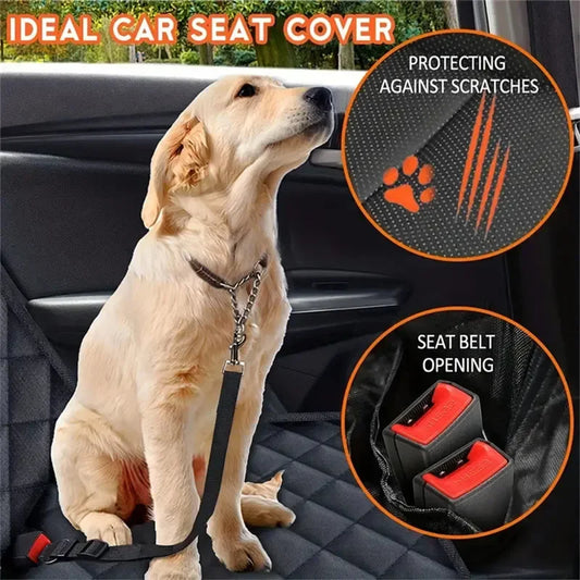 Car Dog Seat Cover for Back Seat Waterproof Auto Rear Pet Seat Protector Mat Nonslip Universal Safety Carrier for Outing Dogs