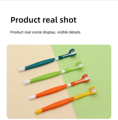 3-Sided Pet Toothbrush Dog Plastic Toothbrush Removing Bad Breath Tartar Cleaning Mouth Pet Dental Care Cat Cleaning Mouth