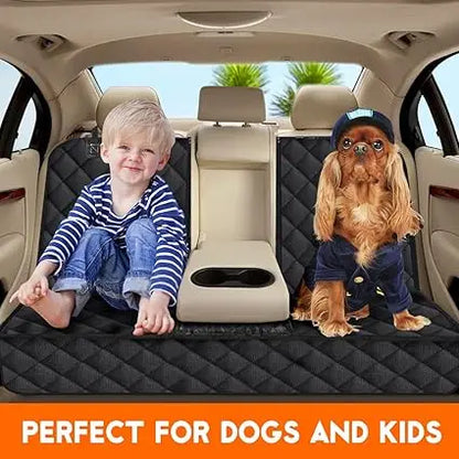 Car Dog Seat Cover for Back Seat Waterproof Auto Rear Pet Seat Protector Mat Nonslip Universal Safety Carrier for Outing Dogs